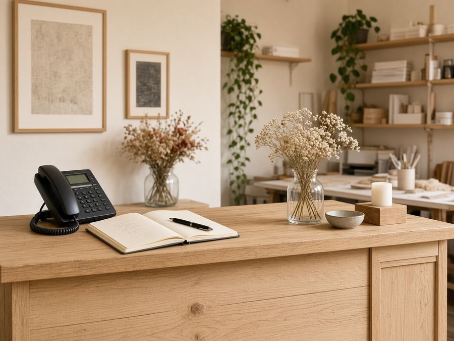 Contact desk at Crispstar Studio in Aarhus